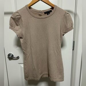 Banana Republic Beige Short Sleeve Blouse/Sweater Top